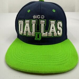 Big D Dallas Snapback Hat Mens‎ OSFM Blue Green 3D Embroidered Cap Golden Lion